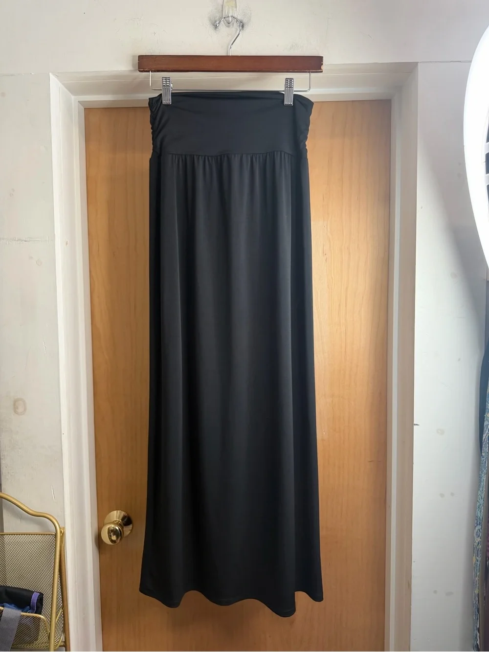Apt. 9 Black Women’s Maxi Skirt Pull-On Stretch Jersey Knit Size Medium